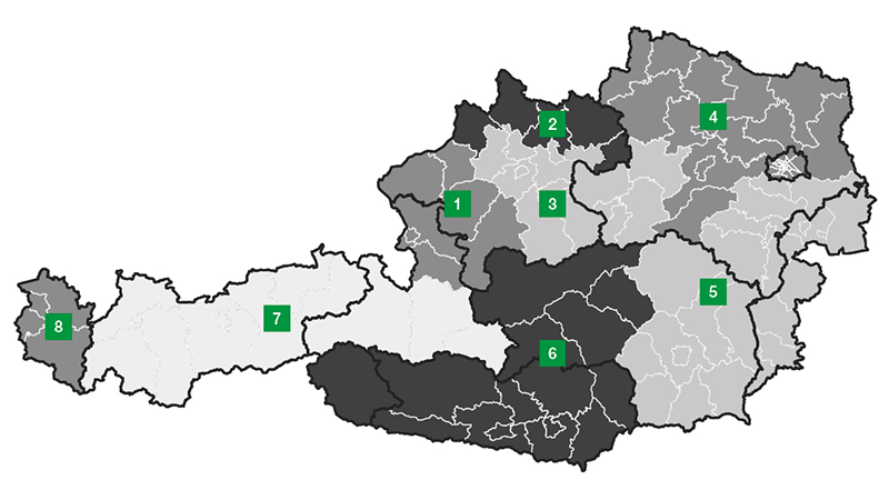 Außendienstlandkarte Österreich