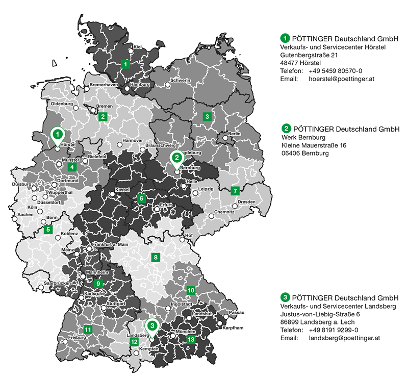 Außendienstlandkarte Deutschland
